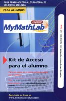 Libro | Acceso par el alumno de mymathlab | Autor:Demana | 1ed | Libro de Matemáticas